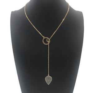 Lucky Brand 2 Tone Pave Lariat Necklace